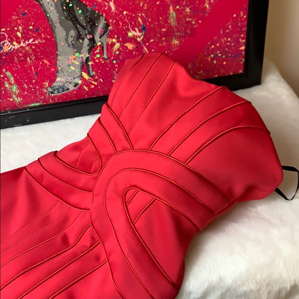 BeBe Strapless Red Dress